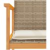 Trädgårdsstolar m.dynor 2 st beige konstrotting och massivt trä vidaXL – miniatyr 8
