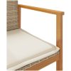 Trädgårdsstolar m.dynor 2 st beige konstrotting och massivt trä vidaXL – miniatyr 9