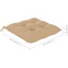 Trädgårdsstolar med beige dynor 2 st massiv teak vidaXL – miniatyr 12