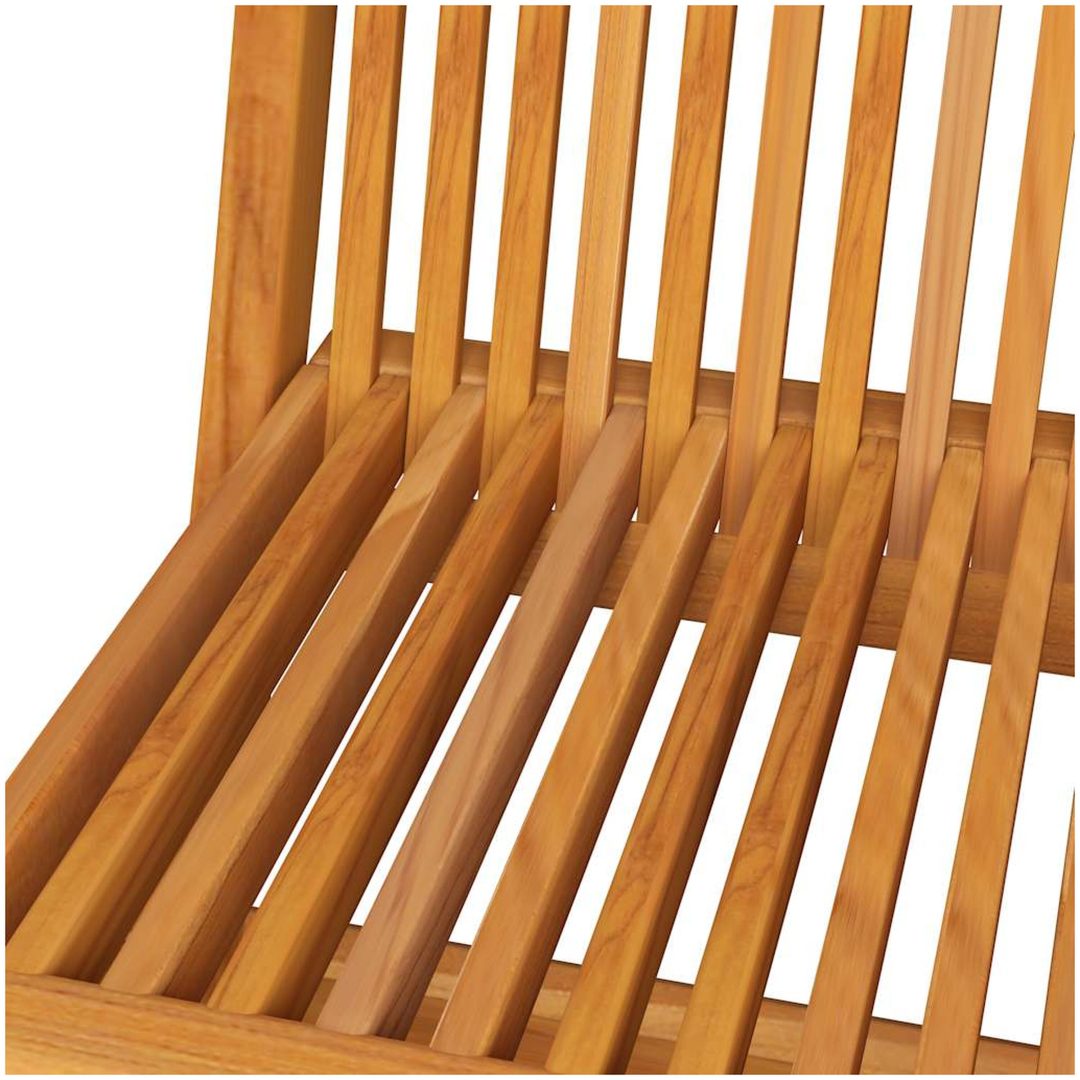 Trädgårdsstolar med beige dynor 2 st massivt teakträ vidaXL – bild 5