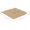 Trädgårdsstolar med beige dynor 3 st massiv teak vidaXL – miniatyr 11