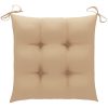 Trädgårdsstolar med beige dynor 3 st massiv teak vidaXL – miniatyr 12