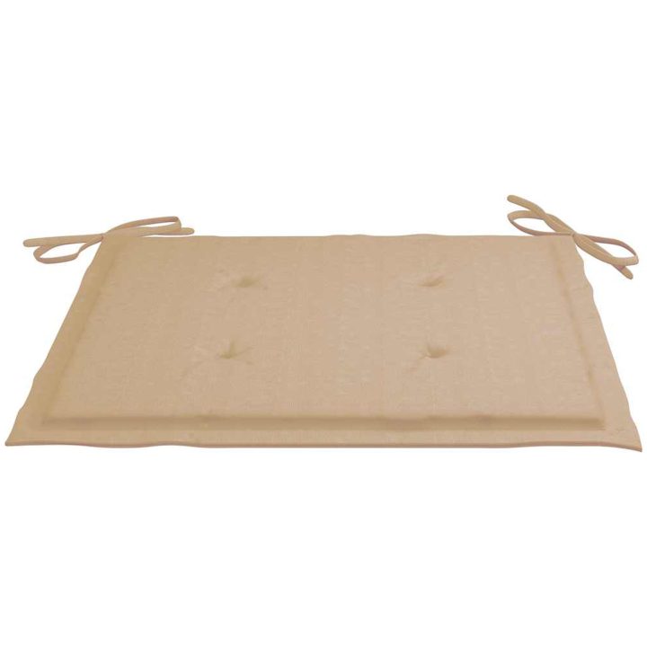 Trädgårdsstolar med beige dynor 3 st massivt teakträ vidaXL – bild 8