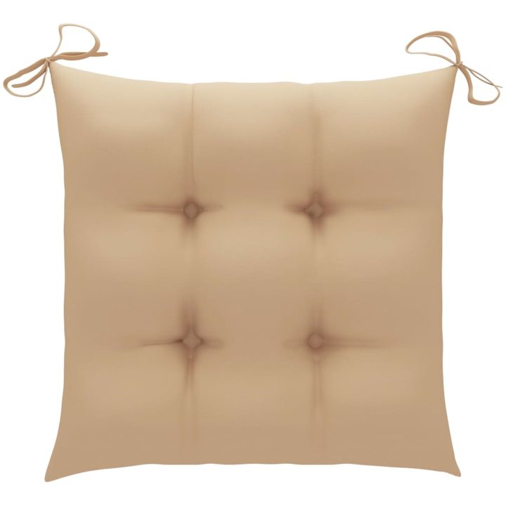 Trädgårdsstolar med beige dynor 6 st massiv teak vidaXL – bild 12