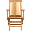Trädgårdsstolar med beige dynor 6 st massiv teak vidaXL – miniatyr 5