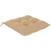 Trädgårdsstolar med beige dynor 6 st massiv teak vidaXL – miniatyr 8
