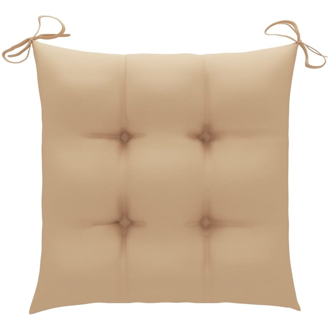 Trädgårdsstolar med beige dynor 8 st massiv teak vidaXL – bild 8