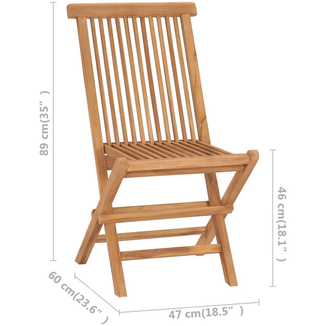 Trädgårdsstolar med blåa dynor 2 st massiv teak vidaXL – bild 11