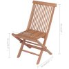 Trädgårdsstolar med blåa dynor 4 st massiv teak vidaXL – miniatyr 11