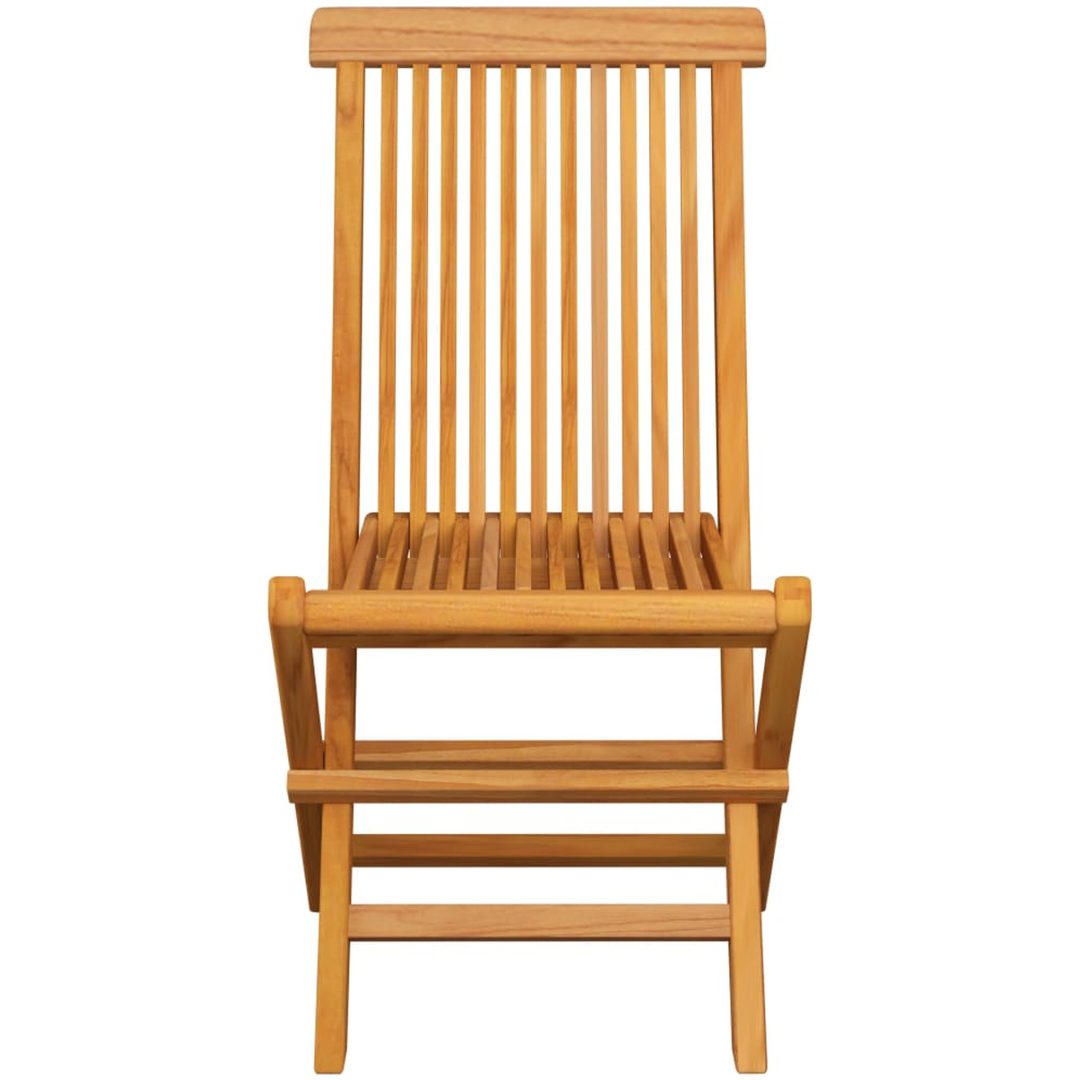 Trädgårdsstolar med blåa dynor 6 st massiv teak vidaXL – bild 5