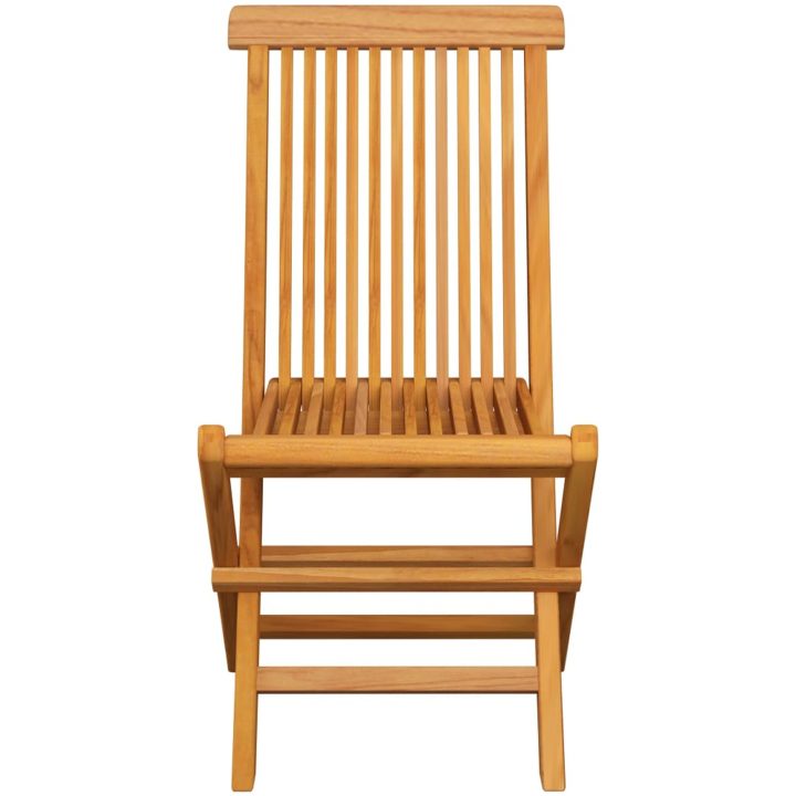 Trädgårdsstolar med blåa dynor 6 st massiv teak vidaXL – bild 5