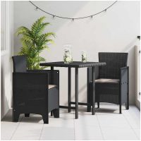trädgårdsstolar med dynor 2 st Antracit Poly Rattan vidaXL