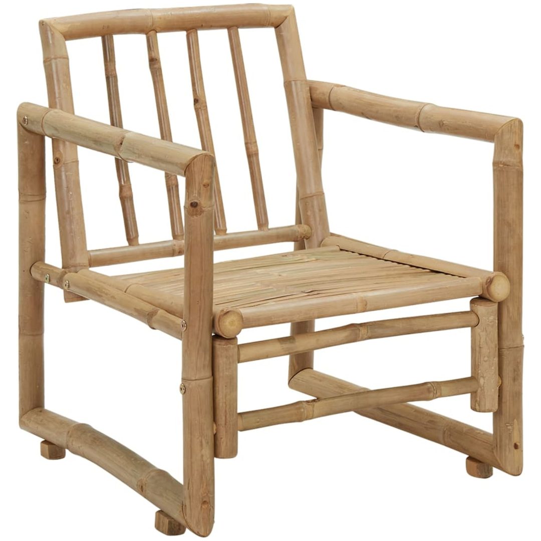Trädgårdsstolar med dynor 2 st bambu vidaXL – bild 4