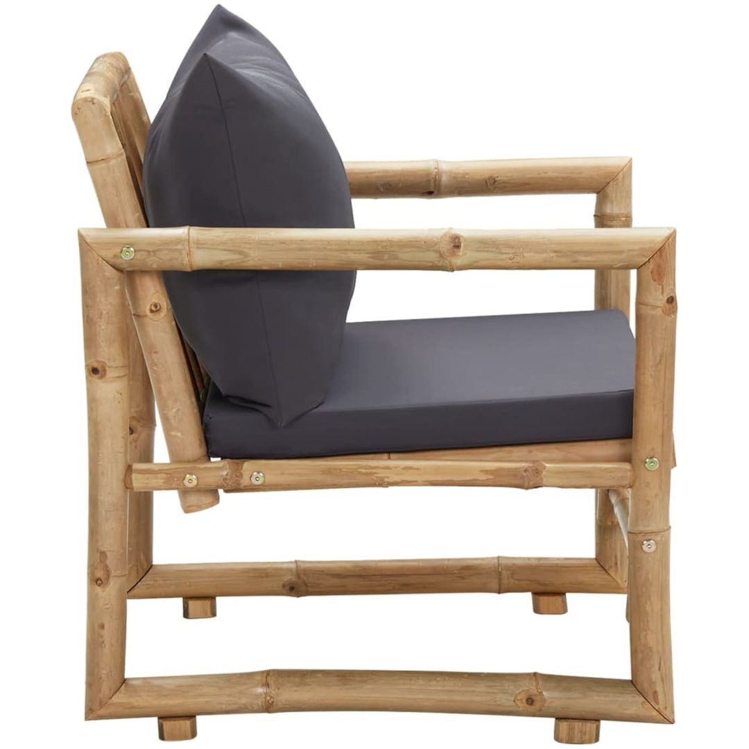 Trädgårdsstolar med dynor 2 st bambu vidaXL – bild 5