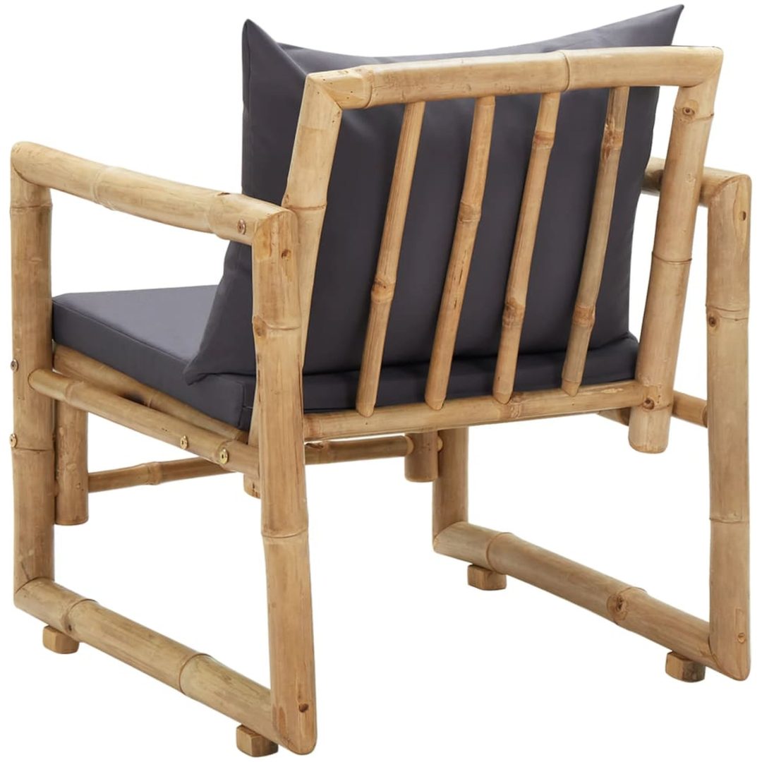 Trädgårdsstolar med dynor 2 st bambu vidaXL – bild 6