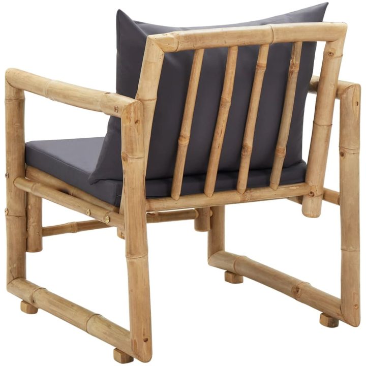 Trädgårdsstolar med dynor 2 st bambu vidaXL – bild 6