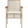 Trädgårdsstolar med dynor 2 st beige konstrotting akaciaträ vidaXL – miniatyr 4