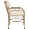 Trädgårdsstolar med dynor 2 st beige konstrotting vidaXL – miniatyr 6