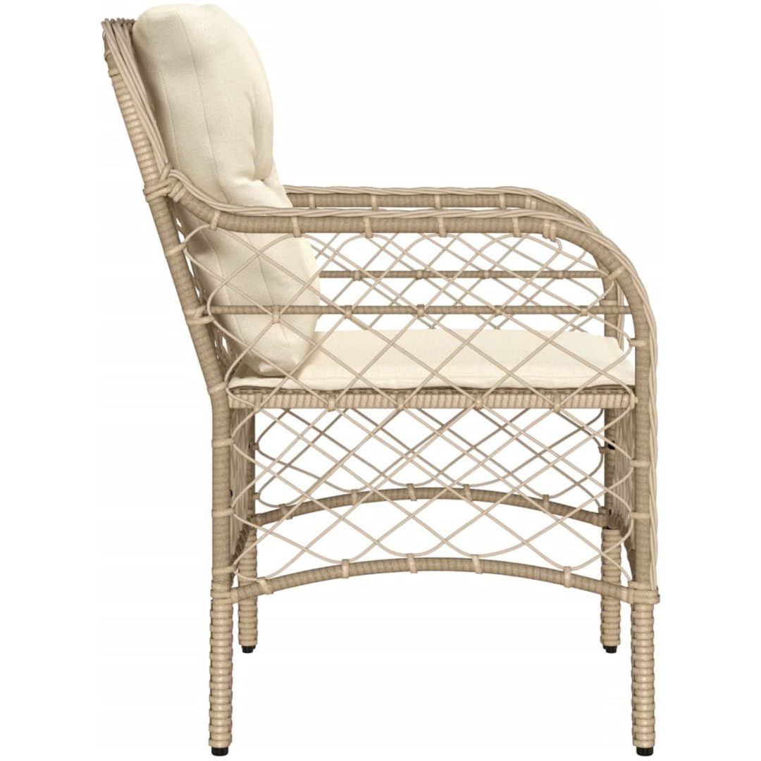 Trädgårdsstolar med dynor 2 st beige konstrotting vidaXL – bild 6
