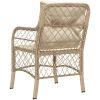 Trädgårdsstolar med dynor 2 st beige konstrotting vidaXL – miniatyr 7
