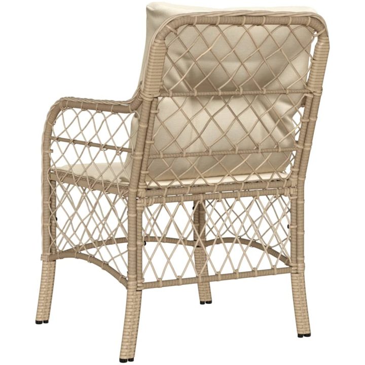 Trädgårdsstolar med dynor 2 st beige konstrotting vidaXL – bild 7