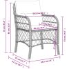 Trädgårdsstolar med dynor 2 st beige konstrotting vidaXL – miniatyr 10