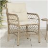 Trädgårdsstolar med dynor 2 st beige konstrotting vidaXL – miniatyr 1