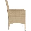 Trädgårdsstolar med dynor 2 st beige konstrotting vidaXL – miniatyr 6