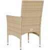 Trädgårdsstolar med dynor 2 st beige konstrotting vidaXL – miniatyr 7