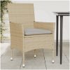 Trädgårdsstolar med dynor 2 st beige konstrotting vidaXL – miniatyr 1