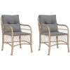 Trädgårdsstolar med dynor 2 st blandad beige konstrotting vidaXL – miniatyr 2
