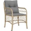 Trädgårdsstolar med dynor 2 st blandad beige konstrotting vidaXL – miniatyr 4