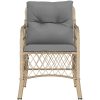 Trädgårdsstolar med dynor 2 st blandad beige konstrotting vidaXL – miniatyr 5