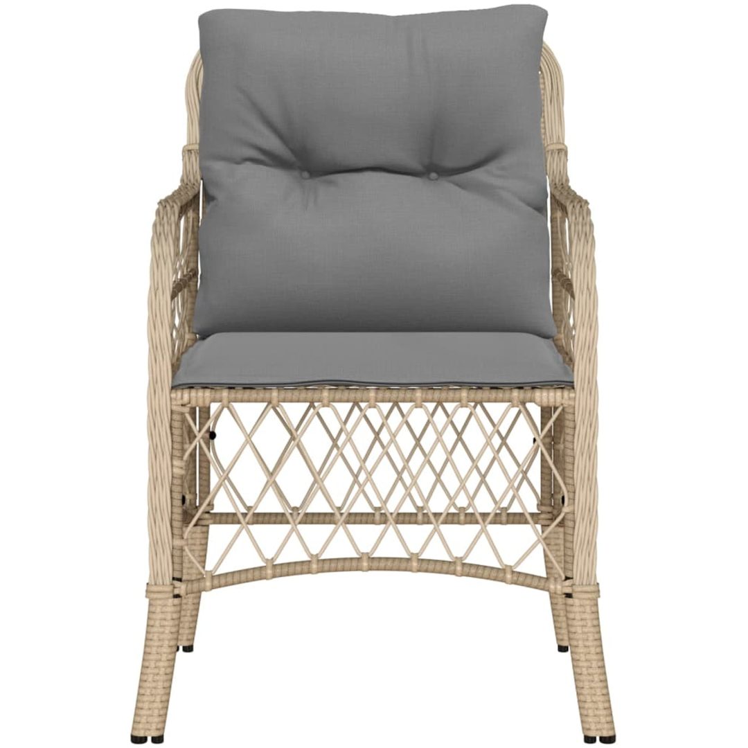Trädgårdsstolar med dynor 2 st blandad beige konstrotting vidaXL – bild 5