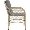 Trädgårdsstolar med dynor 2 st blandad beige konstrotting vidaXL – miniatyr 6