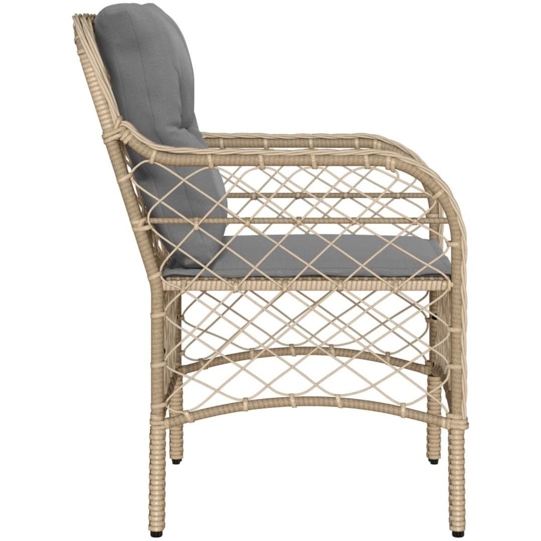 Trädgårdsstolar med dynor 2 st blandad beige konstrotting vidaXL – bild 6