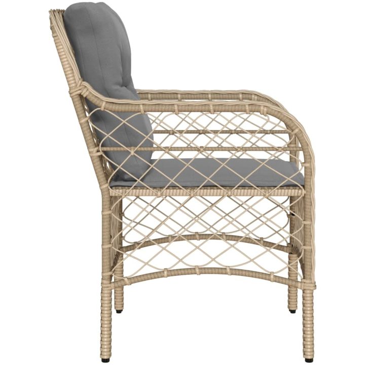 Trädgårdsstolar med dynor 2 st blandad beige konstrotting vidaXL – bild 6