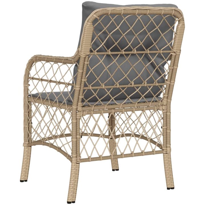 Trädgårdsstolar med dynor 2 st blandad beige konstrotting vidaXL – bild 7