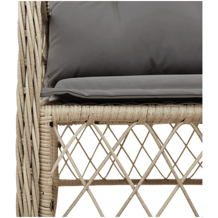 Trädgårdsstolar med dynor 2 st blandad beige konstrotting vidaXL – bild 8