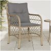 Trädgårdsstolar med dynor 2 st blandad beige konstrotting vidaXL – miniatyr 1