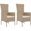 Trädgårdsstolar med dynor 2 st konstrotting beige vidaXL – miniatyr 2