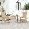 Trädgårdsstolar med dynor 2 st konstrotting beige vidaXL – miniatyr 1