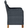 Trädgårdsstolar med dynor 2 st konstrotting mörkgrå vidaXL – miniatyr 5