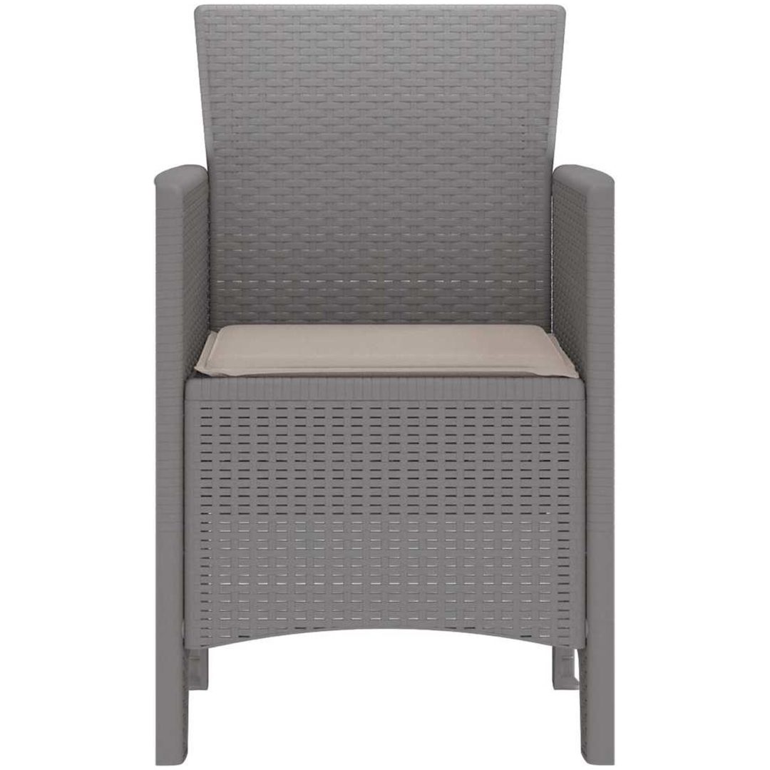 Trädgårdsstolar med dynor 2 st ljusgrå konstrotting vidaXL 53 x 49 x 85 cm – bild 6