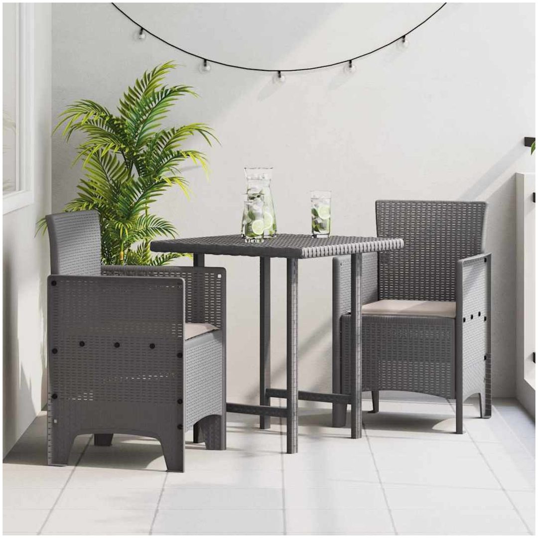 Trädgårdsstolar med dynor 2 st ljusgrå konstrotting vidaXL 53 x 49 x 85 cm