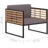 Trädgårdsstolar med dynor 2 st massivt akaciaträ mörkgrå vidaXL – miniatyr 8