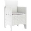 Trädgårdsstolar med Dynor 2 st Vit Poly Rattan vidaXL 53 x 49 x 85 cm – miniatyr 4