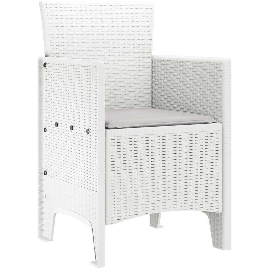 Trädgårdsstolar med Dynor 2 st Vit Poly Rattan vidaXL 53 x 49 x 85 cm – bild 4