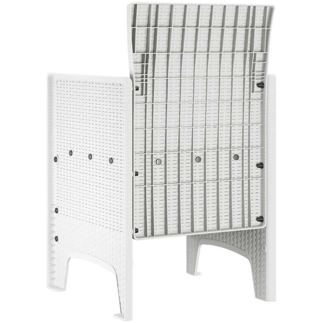 Trädgårdsstolar med Dynor 2 st Vit Poly Rattan vidaXL 53 x 49 x 85 cm – bild 5