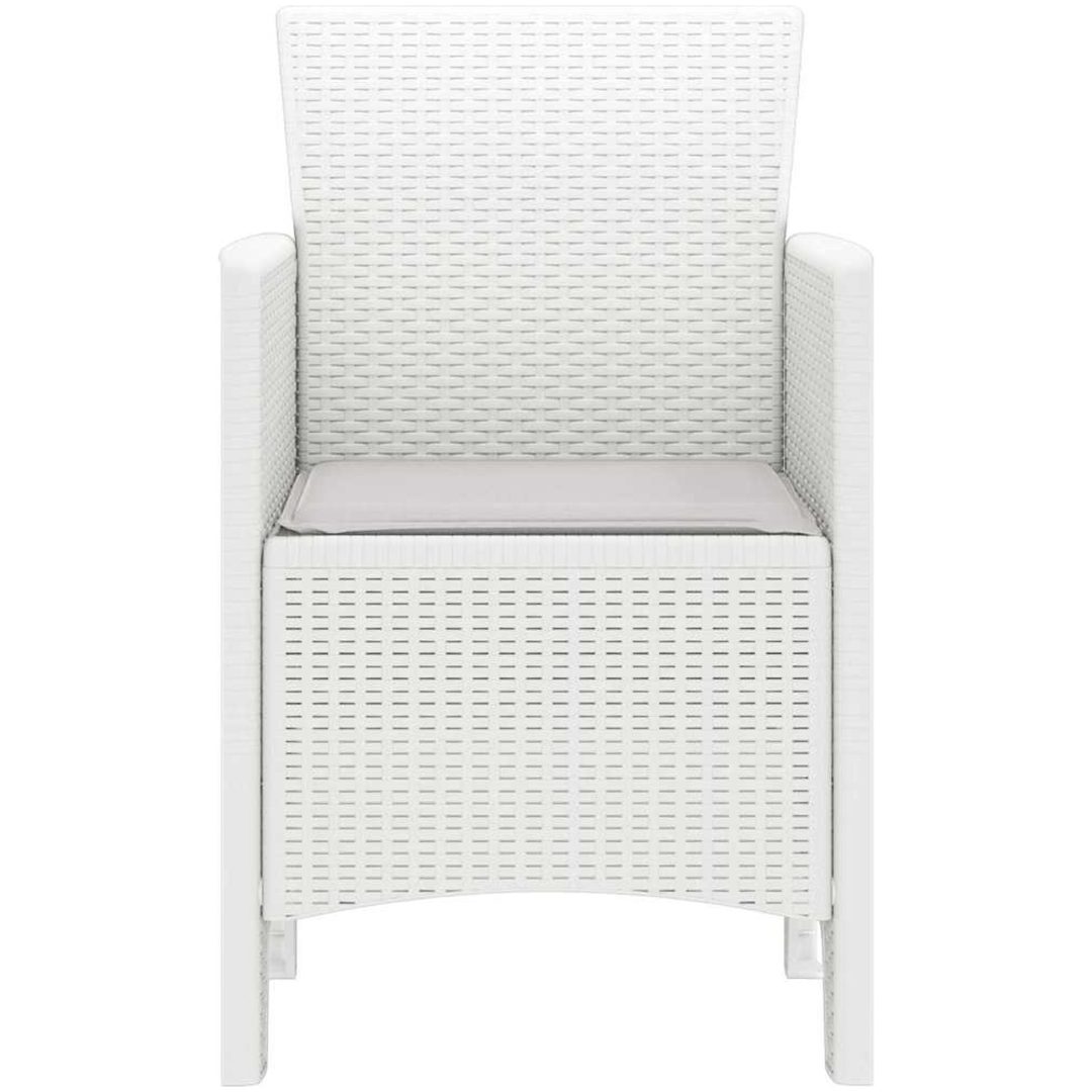 Trädgårdsstolar med Dynor 2 st Vit Poly Rattan vidaXL 53 x 49 x 85 cm – bild 6
